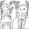Happy Couple, Ink on Paper, 5 1/4 x 6, 2011